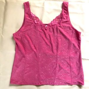 Bodyform Peach Floral Lace Camisole Tank Top 3X